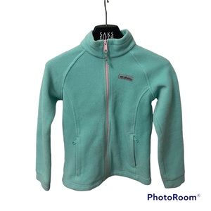 Kids Columbia Turquoise & Pink Fleece Zip-up Size M